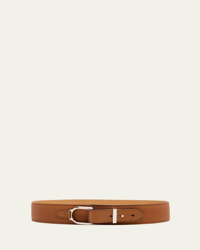 Welington Pebbled Leather Turnback Belt